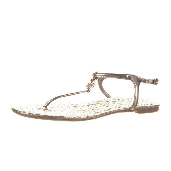 TORY BURCH PATENT LEATHER PRINTED T-STRAP SANDALS 🩴 - Picture 1 of 5